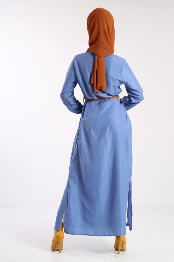Giy Çık Boydan Gömlek Elbise 1628-07