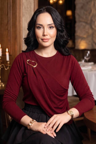 Gold Broş Detaylı Sandy Body Bordo - Thumbnail