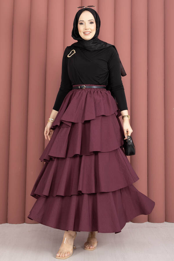 Özk - Gold Broş Detaylı Sandy Body Siyah (1)