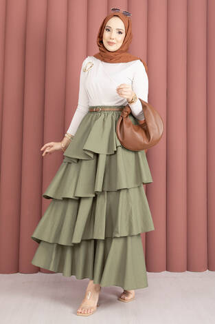 Gold Broş Detaylı Sandy Body Taş - Thumbnail