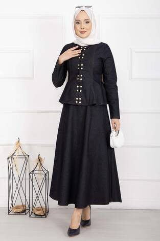 Gold Çıtçıtlı Tensel Kot İkili Takım Lacivert