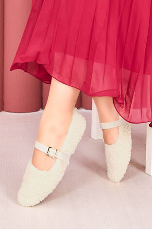 Gold Tokalı Teddy Babet Bej - Thumbnail