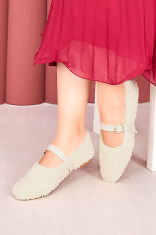 Gold Tokalı Teddy Babet Bej - Thumbnail