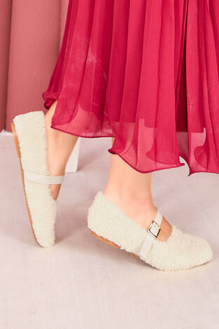 Gold Tokalı Teddy Babet Bej - Thumbnail