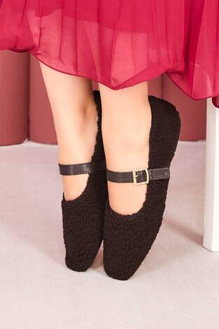 Gold Tokalı Teddy Babet Kahve