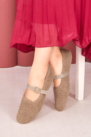 Gold Tokalı Teddy Babet Vizon - Thumbnail