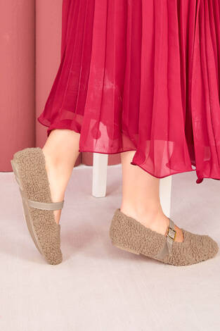 Gold Tokalı Teddy Babet Vizon - Thumbnail