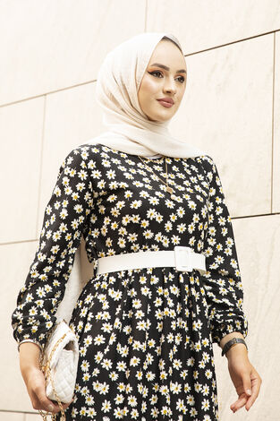 Papatya Desenli Deri Kemerli 180SB-8711-7 - Thumbnail