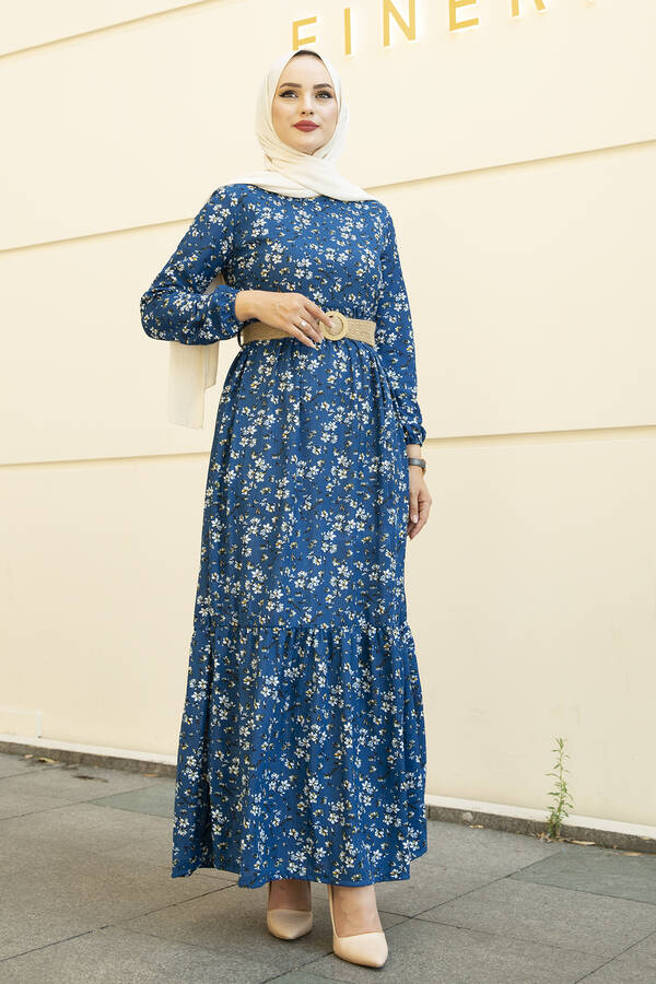 SB - Hasır Kemerli Elbise 180SB-8611-1