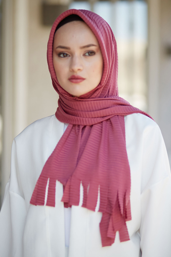  - Hijap Piliseli Pratik Şal 2147-19 Pembe