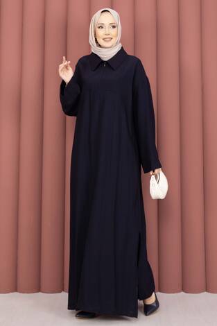 Hira Yarım Fermuarlı Tunik Takım Lacivert - Thumbnail