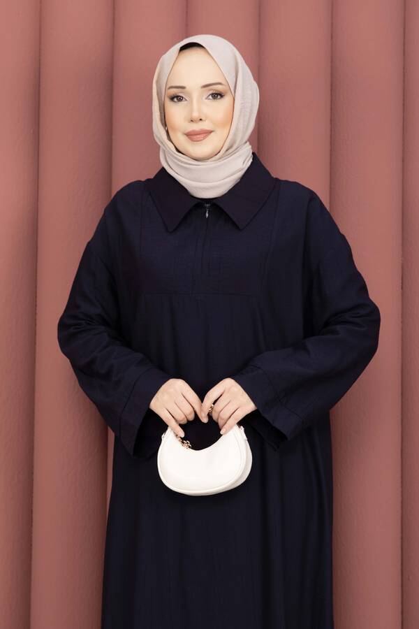 Hl - Hira Yarım Fermuarlı Tunik Takım Lacivert (1)