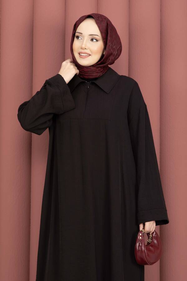 Hl - Hira Yarım Fermuarlı Tunik Takım Siyah (1)