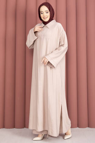 Hira Yarım Fermuarlı Tunik Takım Taş - Thumbnail