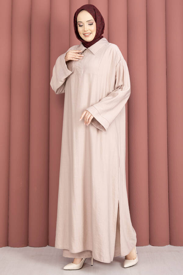 Hl - Hira Yarım Fermuarlı Tunik Takım Taş