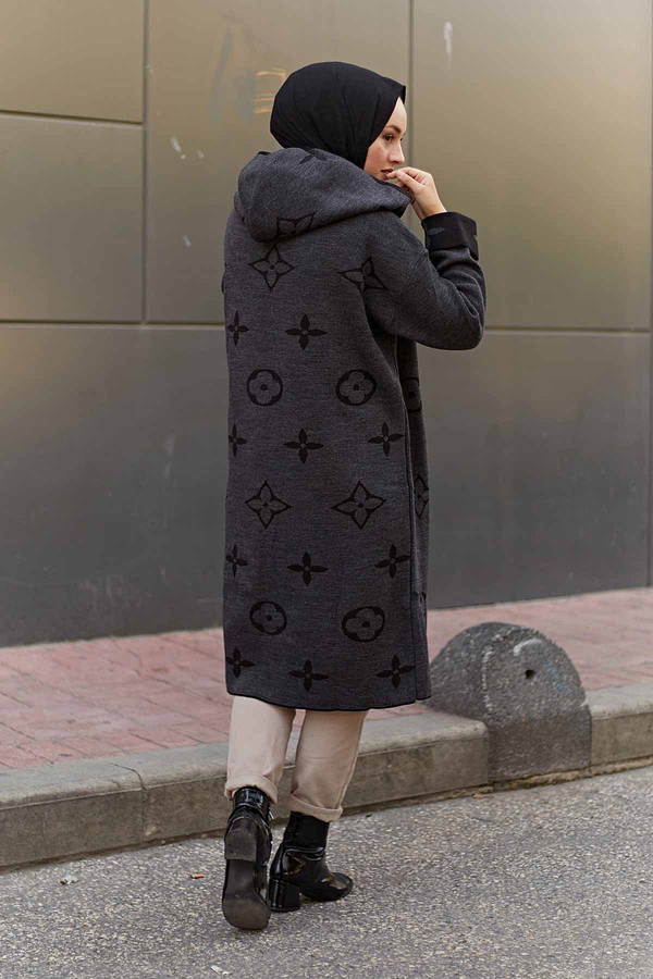  Hooded Cardigan 2362-10 Anthracite color 