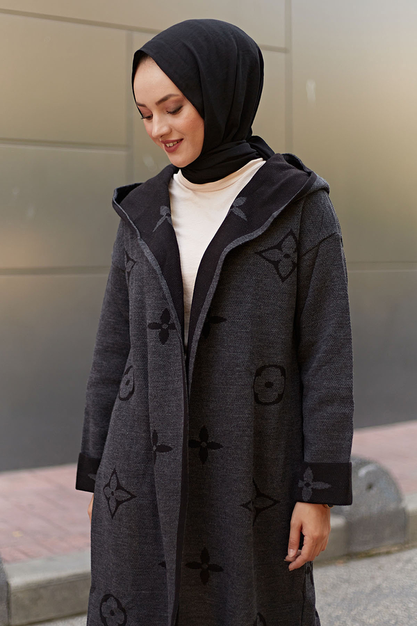  Hooded Cardigan 2362-10 Anthracite color 