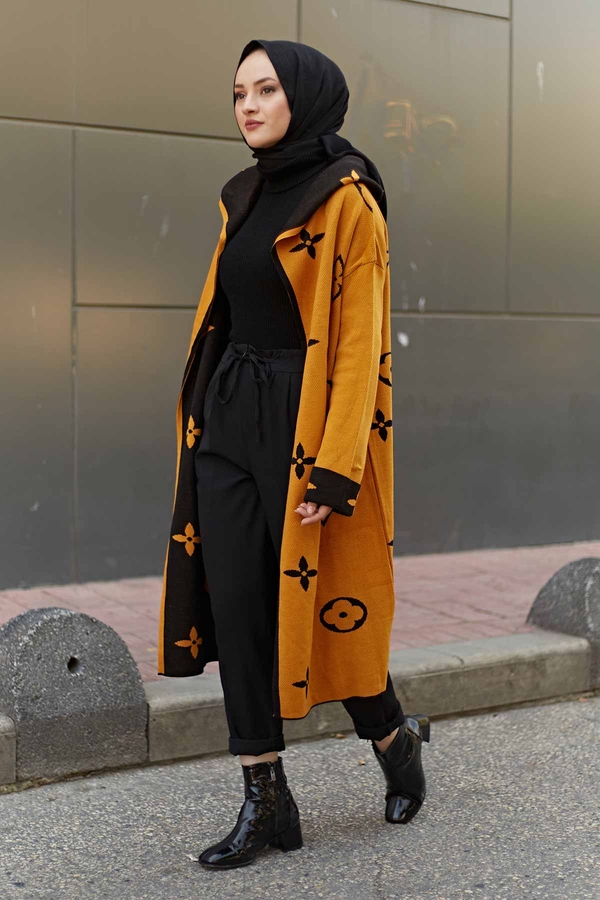 Hooded Cardigan 2362-4 Mustard color
