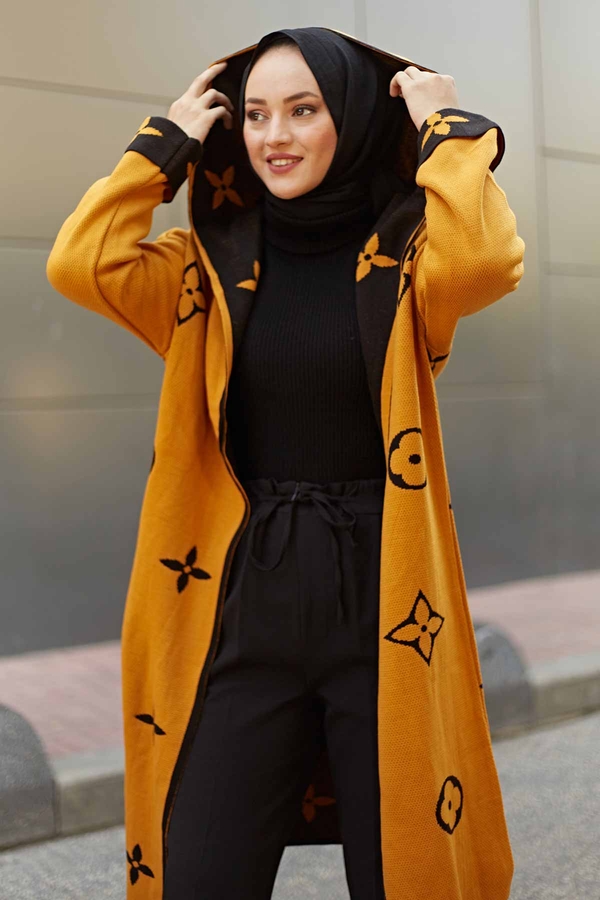  - Hooded Cardigan 2362-4 Mustard color (1)