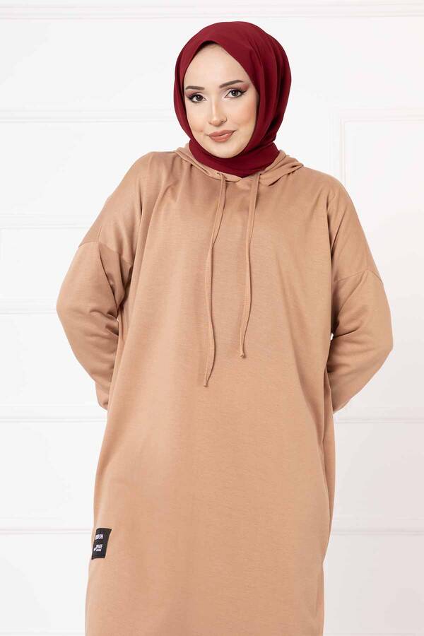 Nz - İki İplik Kapüşonlu Takım Camel (1)