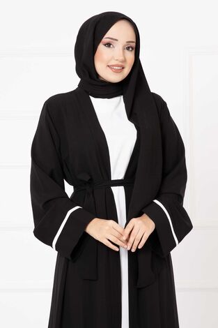 İkili Abaya Takım Siyah - Thumbnail