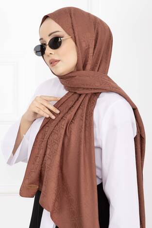 İkonik Desen Jakar Şal Serisi Taba - Thumbnail