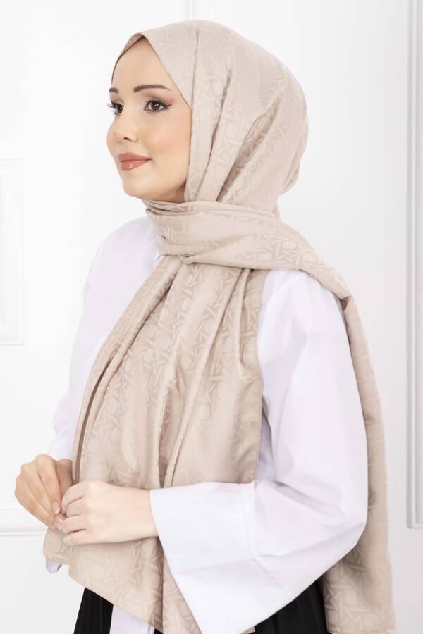 Ecn - İkonik Desen Jakar Şal Serisi Taş (1)