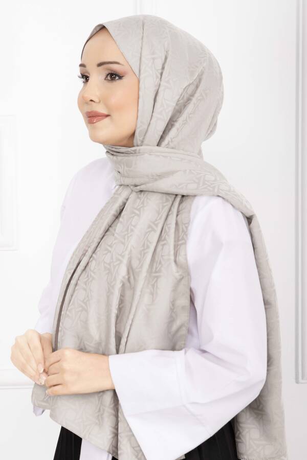 Ecn - İkonik Desen Jakar Şal Serisi Taş (1)