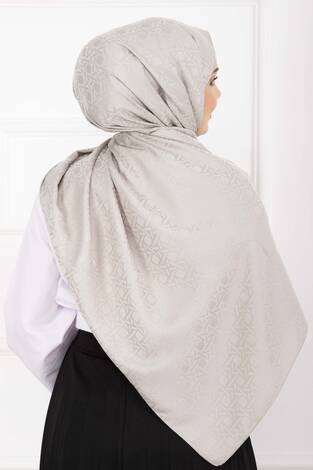 İkonik Desen Jakar Şal Serisi Taş - Thumbnail