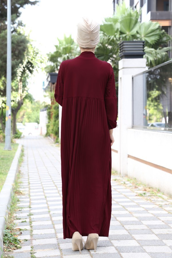 İnci Ve Papatya Detaylı Elbise 0179-03