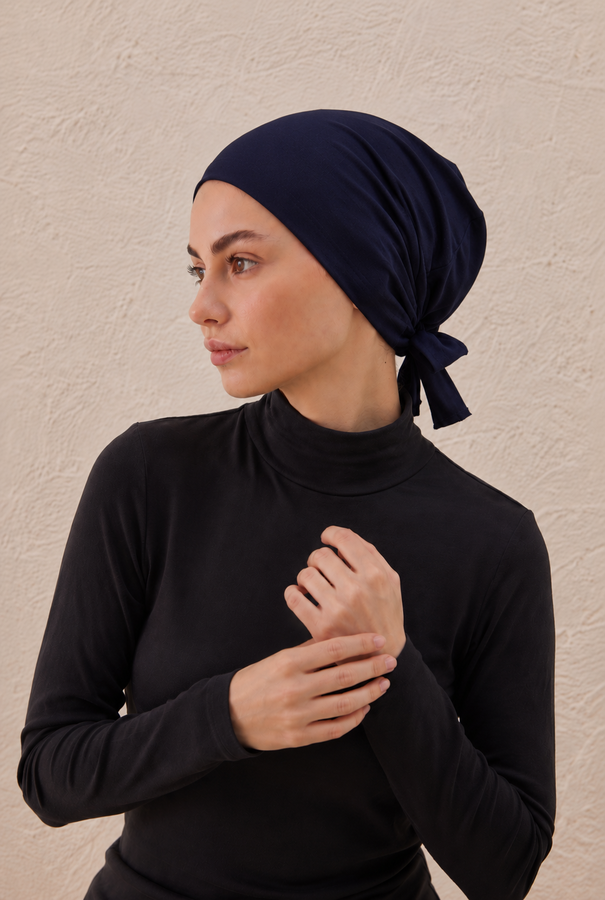 Okr - İpeksi Dikişsiz Bone Lacivert