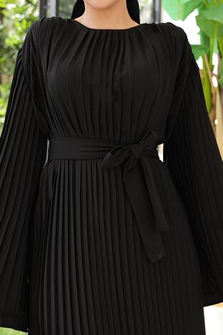 İspanyol Kollu Elbise Siyah - Thumbnail