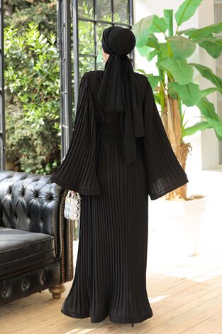 İspanyol Kollu Elbise Siyah - Thumbnail