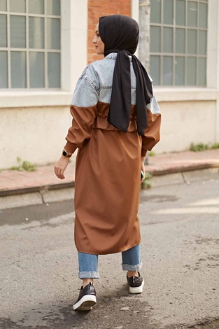 Jeans Tranchcoat 1825-3 Coffee - Thumbnail