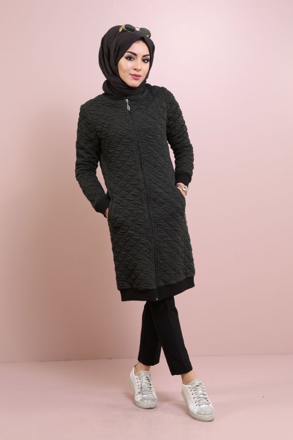  - Kabartmalı Hırka Kap 9760-3