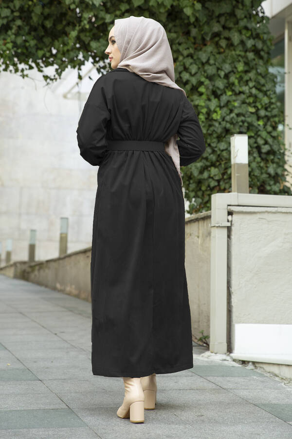 Kadife Fitilli Elbise 100MD10110 Siyah