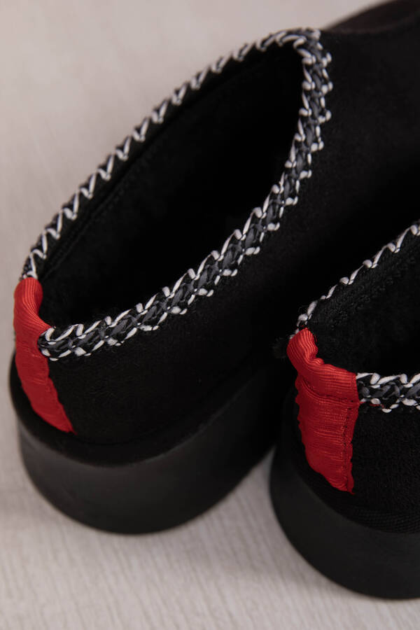 Srç - Kalın Taban Kürklü Mini Bot Siyah (1)