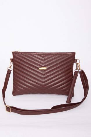 Kapitone Desenli Fermuarlı Portföy Çanta Bordo - Thumbnail