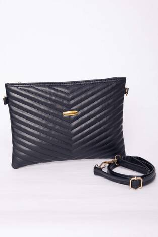 Kapitone Desenli Fermuarlı Portföy Çanta Lacivert - Thumbnail