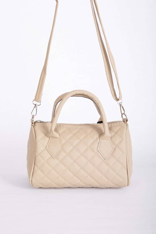 Dmç - Kapitone Dikişli El & Omuz Çantası Bej