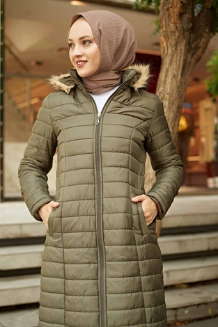 Kapitone Mont 5507-06 Haki - Thumbnail