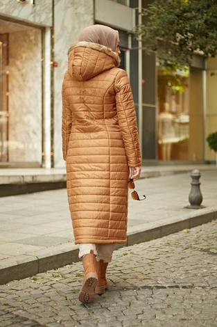 Kapitone Mont 5507-07 Parlak Taba - Thumbnail