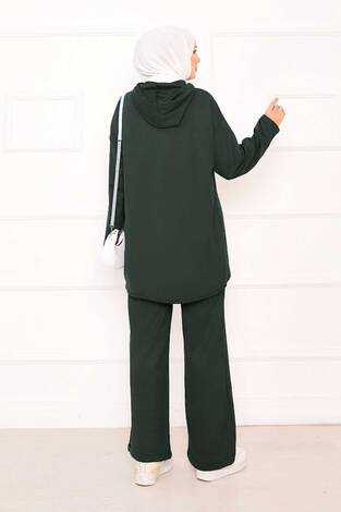 Kapüşonlu Önü Lastik Detaylı Oysho Takım Haki - Thumbnail