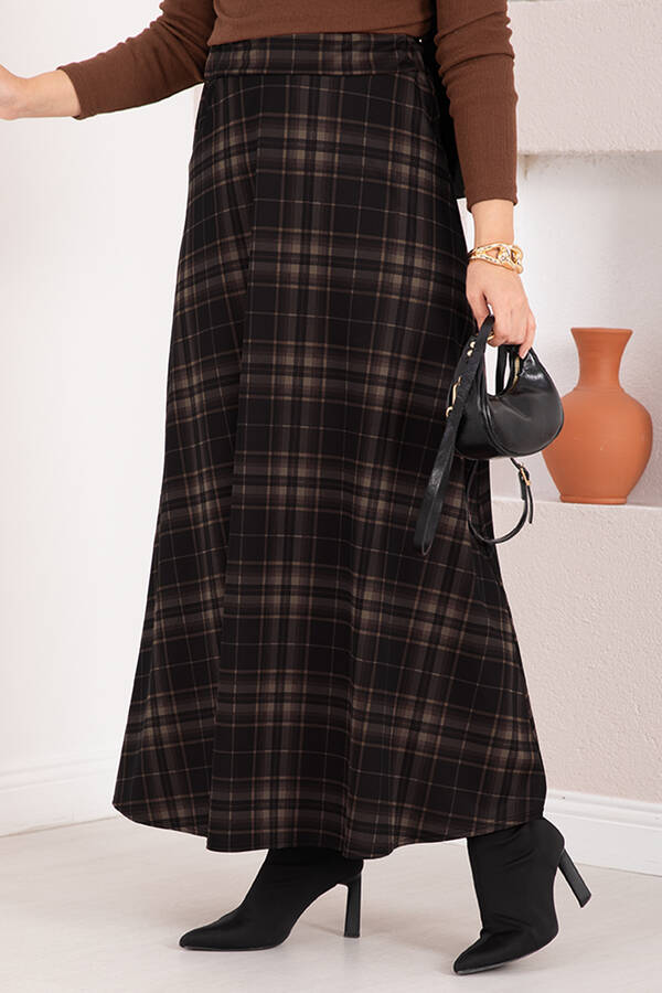 Mds - Kare Desenli Scuba Etek Siyah-Vizon (1)