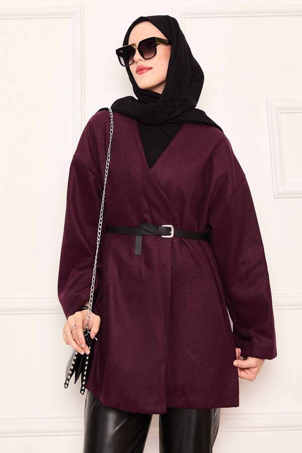 Svs - Kaşe Kumaş Zarif Oversize Kap Bordo (1) Svs - Kaşe Kumaş Zarif Oversize Kap Bordo (1)