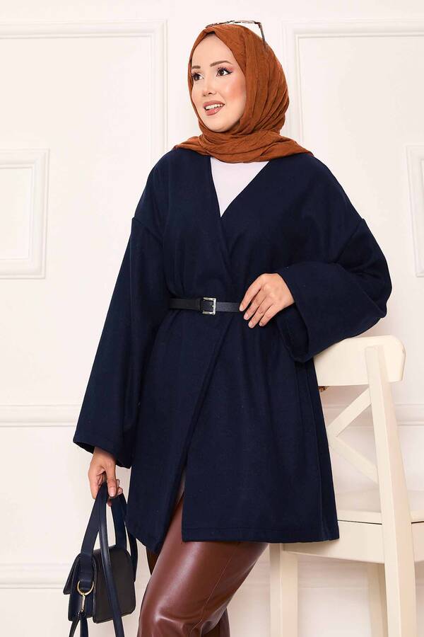 Svs - Kaşe Kumaş Zarif Oversize Kap Lacivert (1) Svs - Kaşe Kumaş Zarif Oversize Kap Lacivert (1)