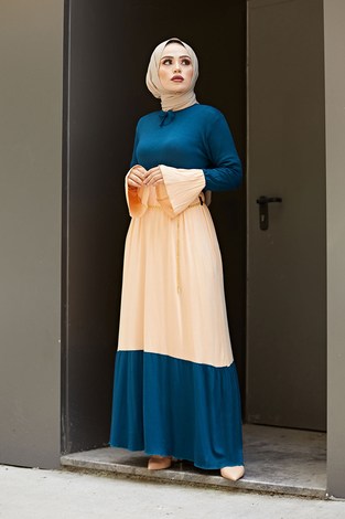 Kat Kat Renkli Elbise 1882-02 - Thumbnail