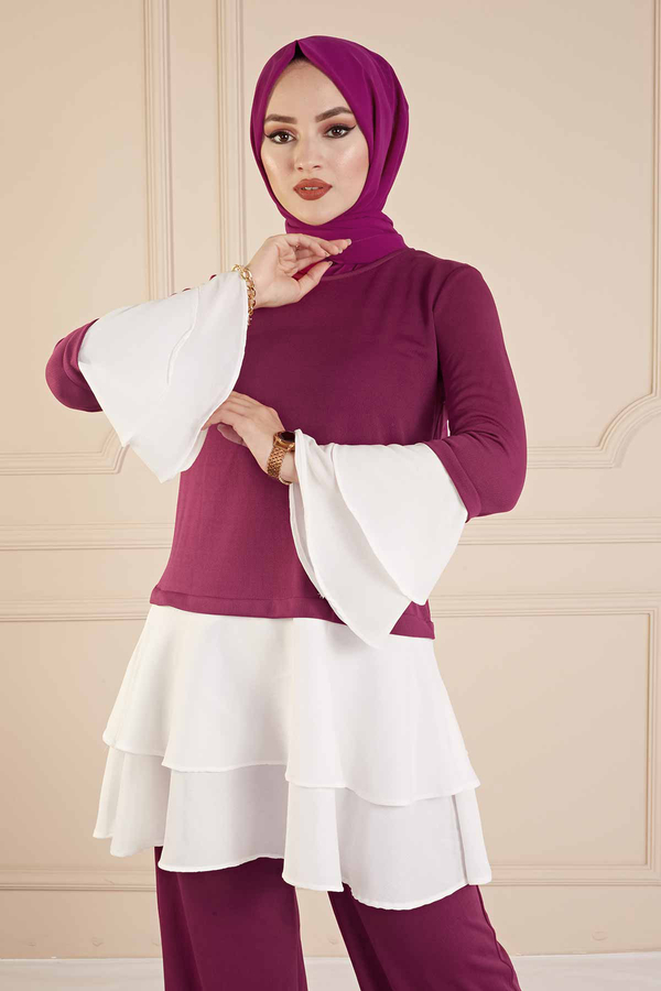  - Kat Kat Salaş İkili Takım 500VB2367 Mürdüm (1)