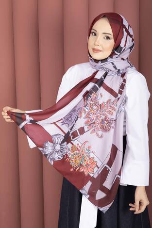 Kemer Desen Premium Şal Serisi Bordo - Thumbnail