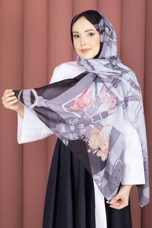 Kemer Desen Premium Şal Serisi Gri